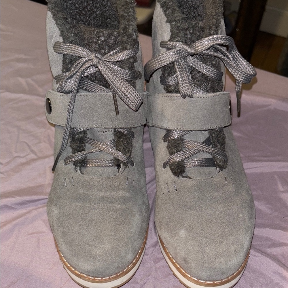 Gray Suede Women's Boots